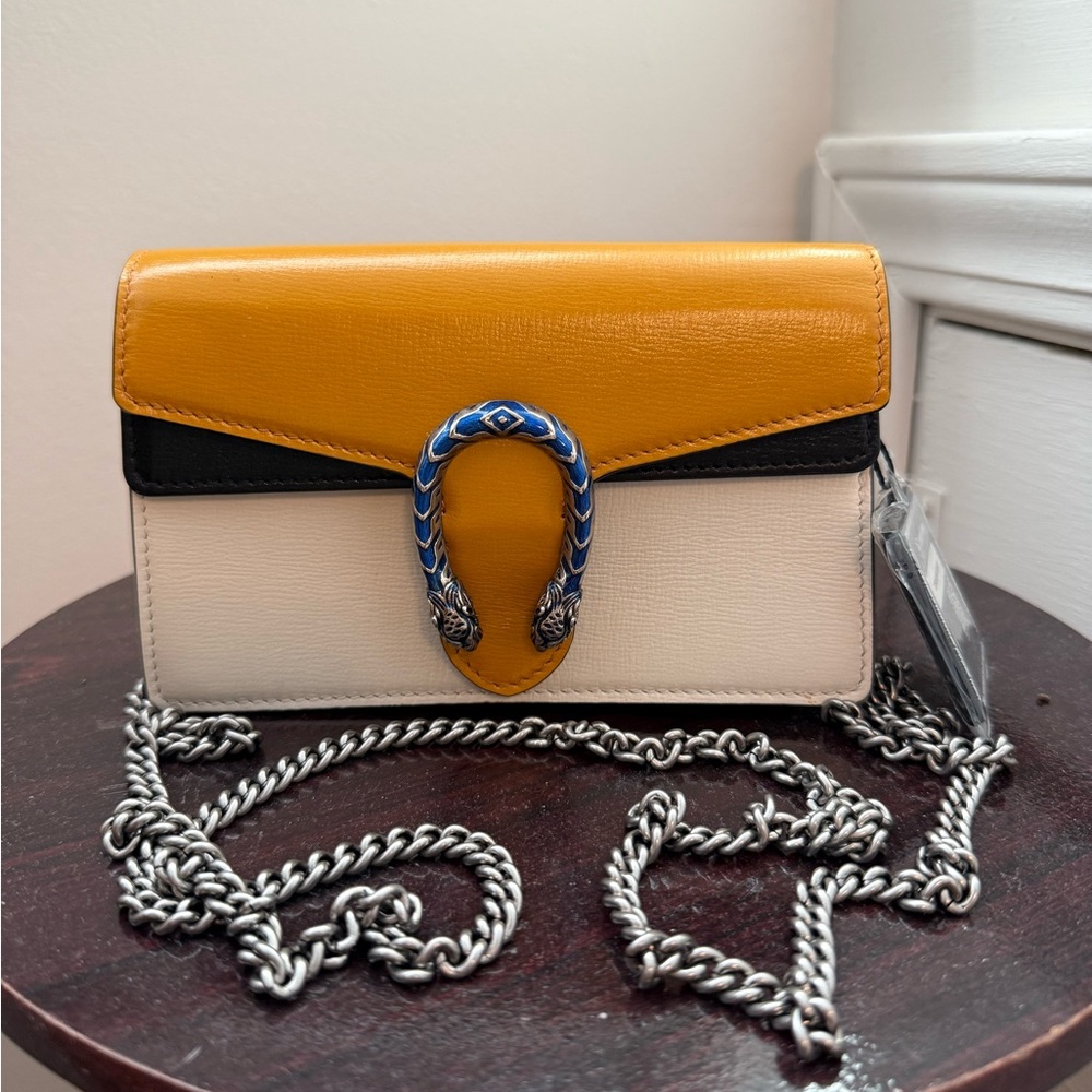 Absolutely Stunning Yellow, Black and Cream Women's Gucci Bag